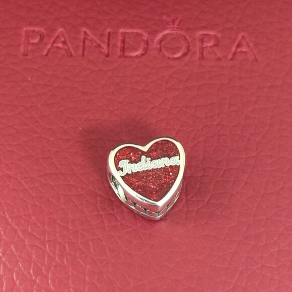 Pandora Indiana Exclusive Charm Heart Bead Pendant S925 Silver with box - Picture 6 of 6
